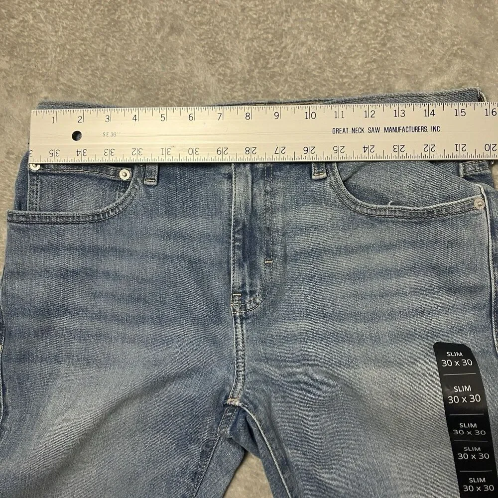 J Crew‎ Flex Jeans Mens 30x30 Light Wash Slim Signature Flex Stretch Denim AZ859